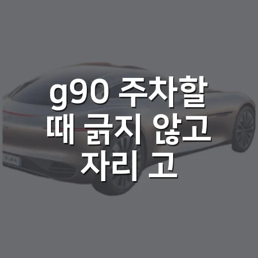 g90 주차할 때 긁지 않고 자리 고르는 방법 - 요약