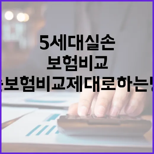 실손보험비교 제대로 하는 방법: 5세대 실손까지 반영한 선택 기준 - 요약