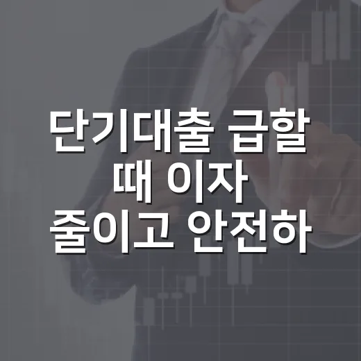 단기대출 급할 때 이자 줄이고 안전하게 빌리는 방법 - 요약