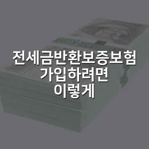 전세금반환보증보험 가입하려면 이렇게 확인하면 됩니다 - 요약
