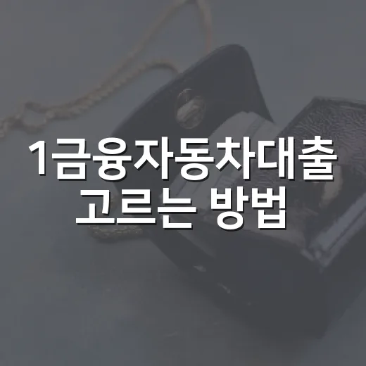 1금융자동차대출 고르는 방법, 신차 살 때 금리와 한도 비교하려면 이렇게 - 요약