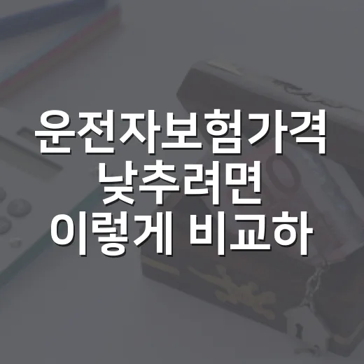 운전자보험가격 낮추려면 이렇게 비교하세요 - 요약