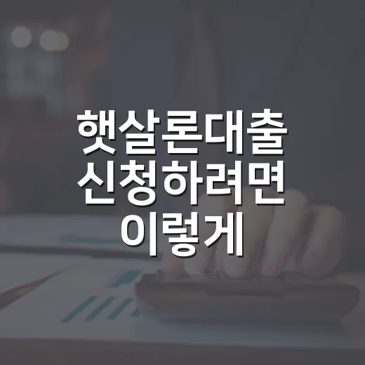 햇살론대출 신청하려면 이렇게 확인하세요: 자격, 한도, 금리 보는 방법 - 요약