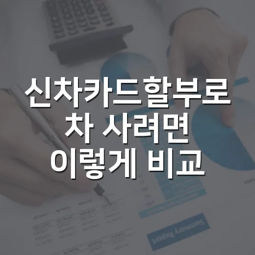 신차카드할부로 차 사려면 이렇게 비교하면 됩니다 - 요약