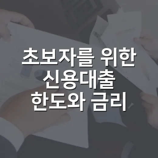 초보자를 위한 신용대출 한도와 금리 낮추는 방법 - 요약