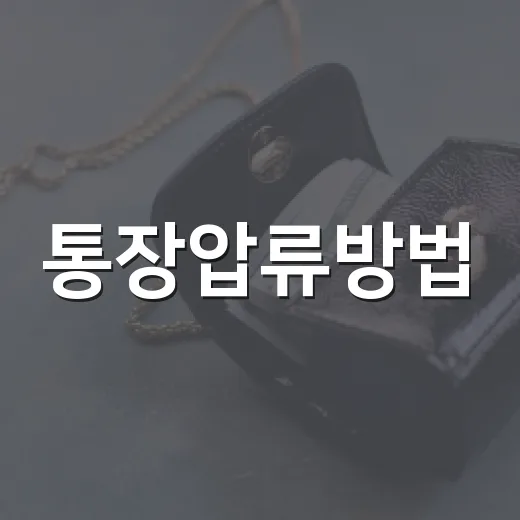 통장압류방법, 채권자가 절차를 진행하려면 이렇게 준비하세요 - 요약
