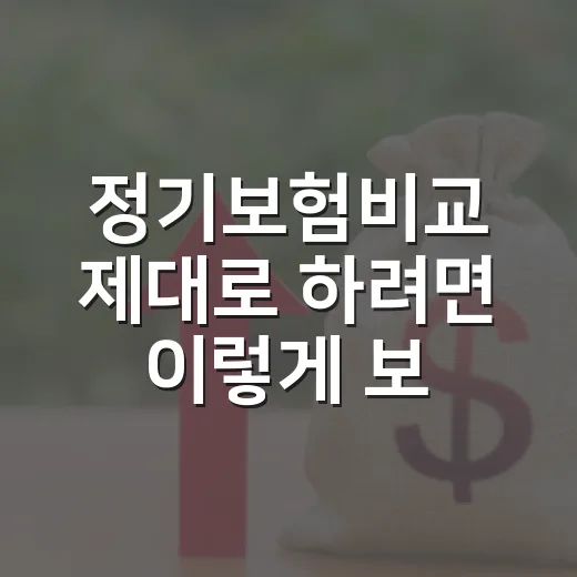 정기보험비교 제대로 하려면 이렇게 보세요 - 요약