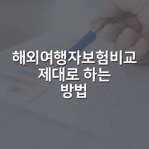 해외여행자보험비교 제대로 하는 방법, 보험료보다 먼저 볼 기준 - 요약