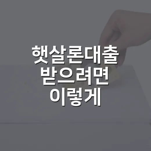 햇살론대출 받으려면 이렇게 확인하면 됩니다 - 요약