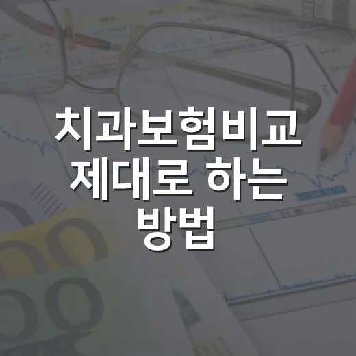 치과보험비교 제대로 하는 방법, 보장항목과 보험료를 같이 보는 기준 - 요약