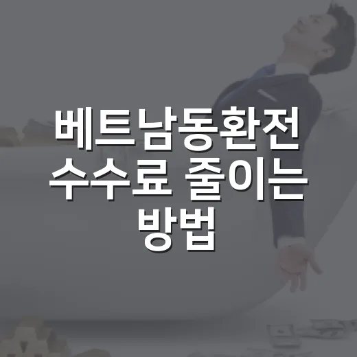 베트남동환전 수수료 줄이는 방법, 초보자는 이렇게 준비하면 됩니다 - 요약
