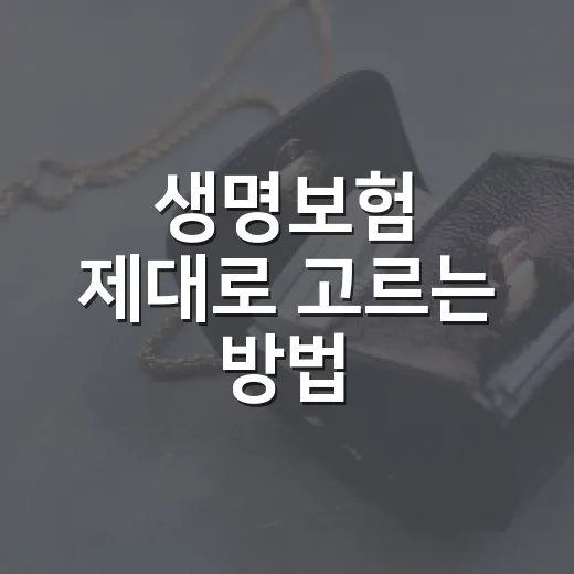 생명보험 제대로 고르는 방법: 보험료보다 먼저 봐야 할 기준 - 요약