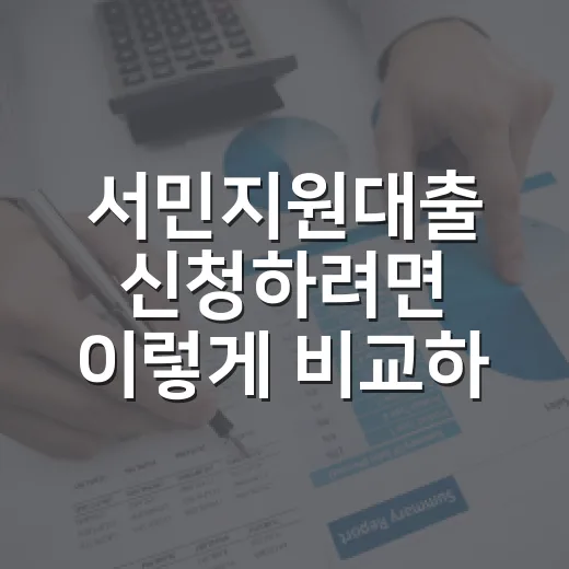 서민지원대출 신청하려면 이렇게 비교하면 됩니다 - 요약