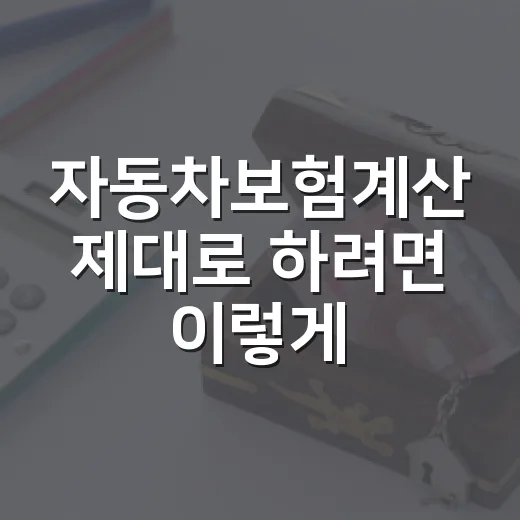 자동차보험계산 제대로 하려면 이렇게 입력하고 비교하세요 - 요약