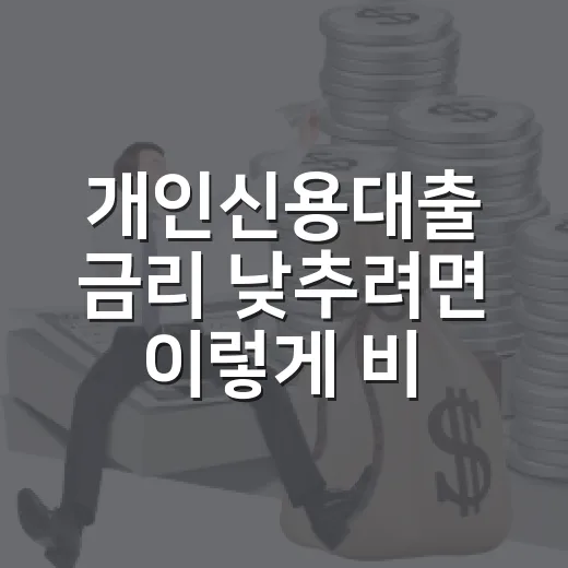 개인신용대출 금리 낮추려면 이렇게 비교하고 신청하세요 - 요약