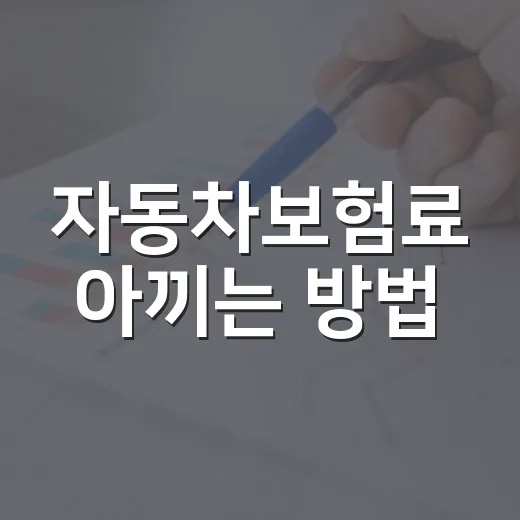 자동차보험료 아끼는 방법, 보장 줄이지 않고 비교하려면 이렇게 - 요약