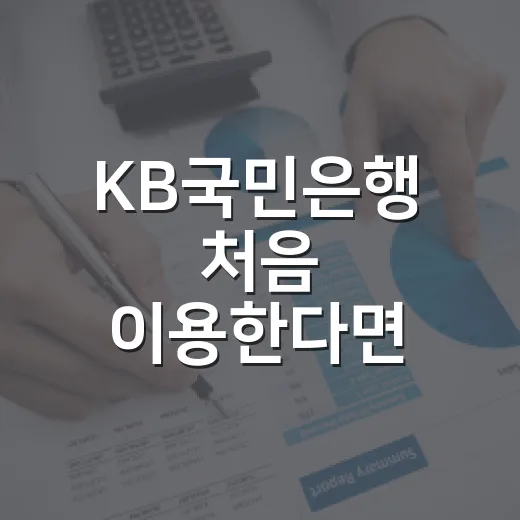KB국민은행 처음 이용한다면 이렇게 고르는 방법 - 요약