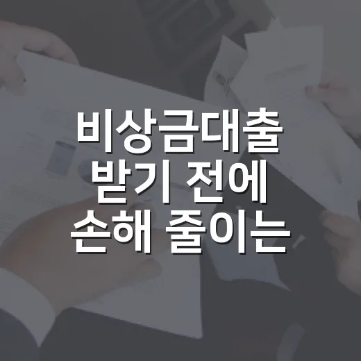 비상금대출 받기 전에 손해 줄이는 방법 - 요약