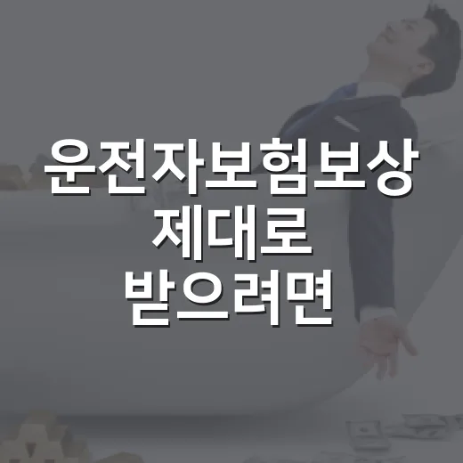 운전자보험보상 제대로 받으려면 이렇게 확인하세요 - 요약