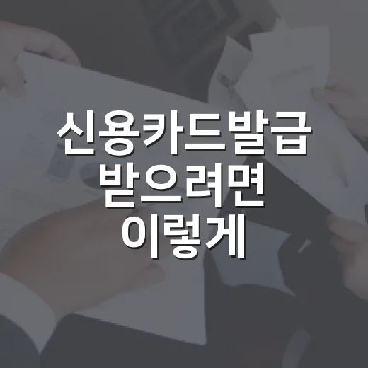 신용카드발급 받으려면 이렇게 준비하면 됩니다 - 요약