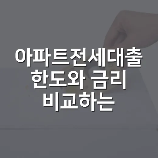 아파트전세대출 한도와 금리 비교하는 방법, 계약 전 이렇게 따져보면 됩니다 - 요약