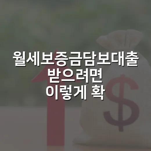 월세보증금담보대출 받으려면 이렇게 확인하세요 - 요약