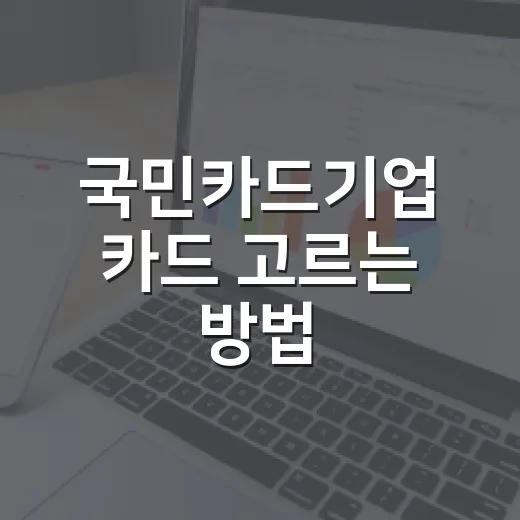 국민카드기업 카드 고르는 방법, 사업자라면 이렇게 비교하세요 - 요약
