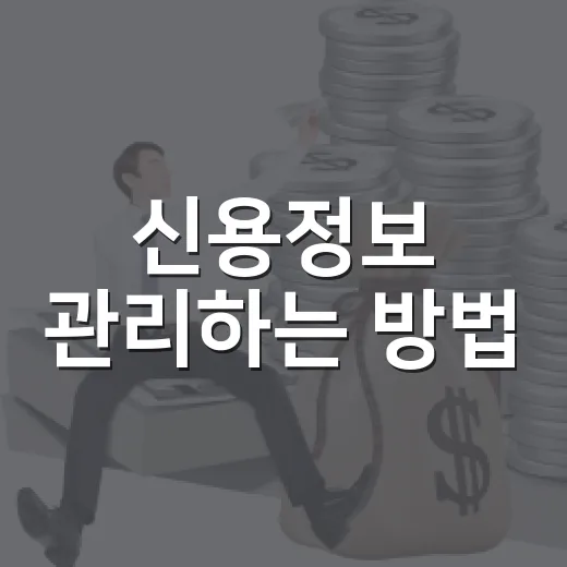 신용정보 관리하는 방법, 점수보다 먼저 봐야 할 것들 - 요약
