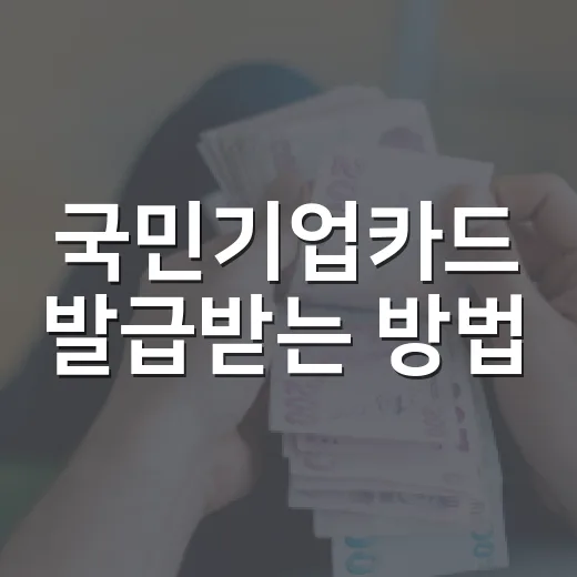 국민기업카드 발급받는 방법, 사업자 유형별로 이렇게 준비하면 됩니다 - 요약