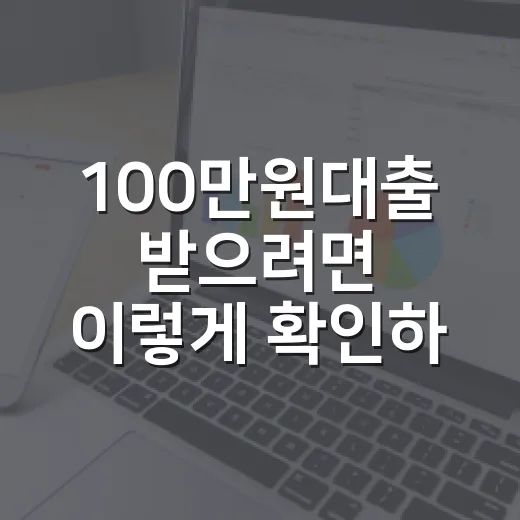 100만원대출 받으려면 이렇게 확인하는 방법 - 요약
