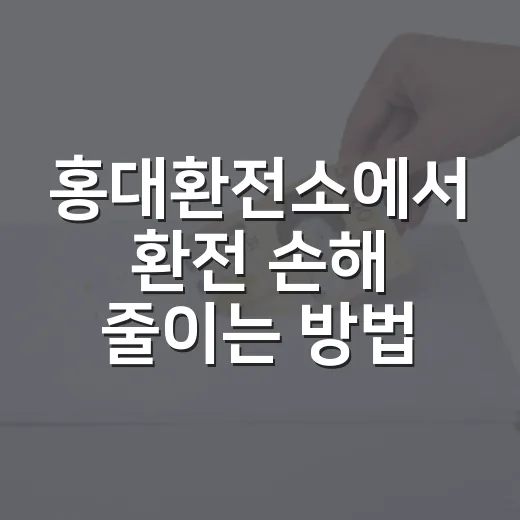 홍대환전소에서 환전 손해 줄이는 방법 - 요약