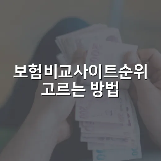 보험비교사이트순위 고르는 방법, 초보자가 덜 헷갈리려면 이렇게 - 요약