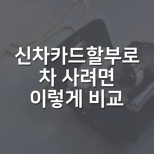 신차카드할부로 차 사려면 이렇게 비교하면 됩니다 - 요약