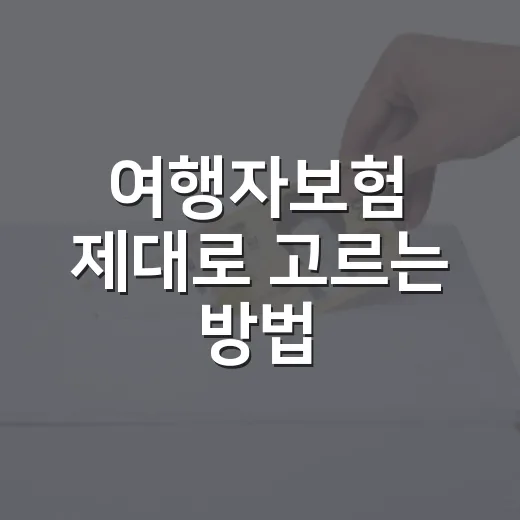 여행자보험 제대로 고르는 방법, 보험료보다 먼저 볼 5가지 - 요약