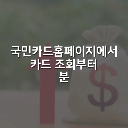 국민카드홈페이지에서 카드 조회부터 분실신고까지 처리하는 방법 - 요약