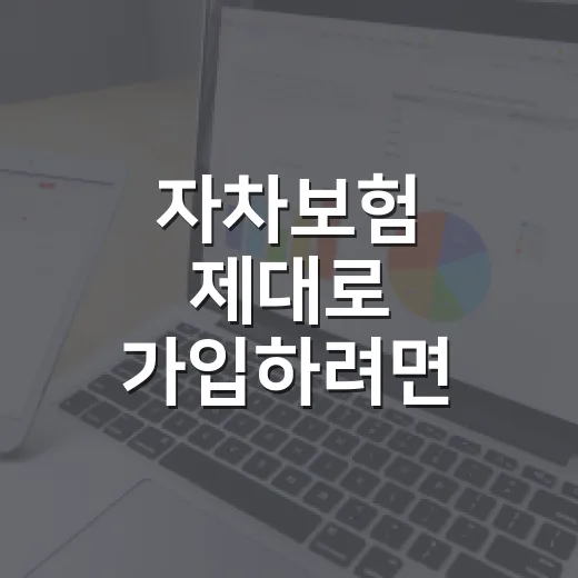 자차보험 제대로 가입하려면 이렇게 비교하면 됩니다 - 요약