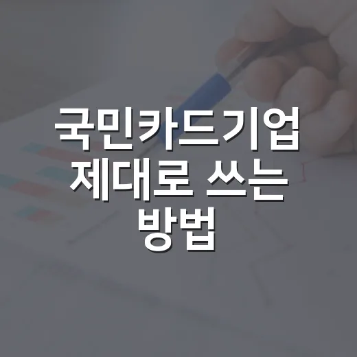 국민카드기업 제대로 쓰는 방법: 사업자 카드 선택과 비용 관리 기준 - 요약