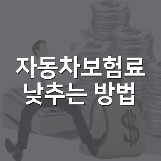 자동차보험료 낮추는 방법, 갱신 전에 비교할 항목부터 잡기 - 요약