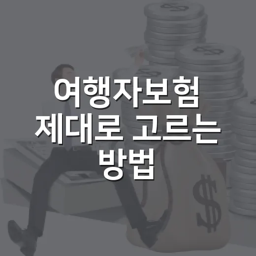 여행자보험 제대로 고르는 방법, 보험료보다 먼저 봐야 할 기준 - 요약