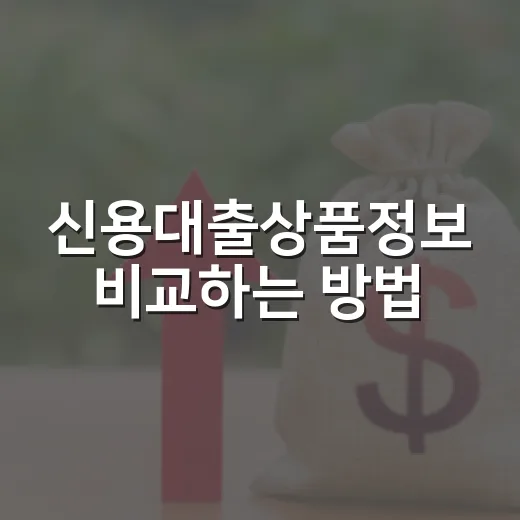 신용대출상품정보 비교하는 방법, 금리보다 먼저 봐야 할 것들 - 요약