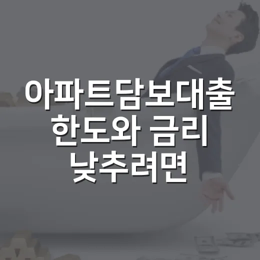 아파트담보대출 한도와 금리 낮추려면 이렇게 계산하는 방법 - 요약