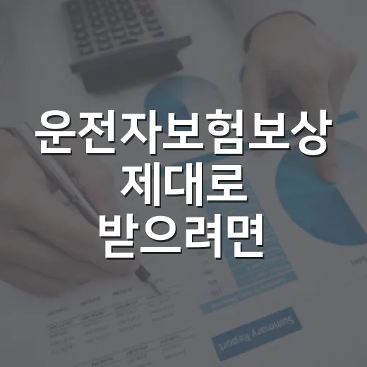 운전자보험보상 제대로 받으려면 이렇게 확인하세요 - 요약