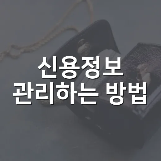 신용정보 관리하는 방법, 점수보다 먼저 봐야 할 것들 - 요약