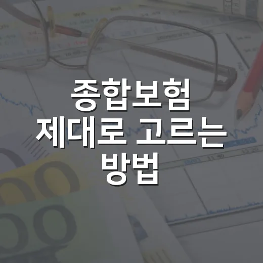 종합보험 제대로 고르는 방법, 보험료 새는 담보부터 줄이려면 이렇게 - 요약