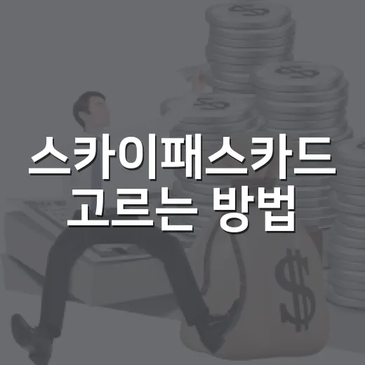 스카이패스카드 고르는 방법, 연회비보다 먼저 볼 기준 - 요약