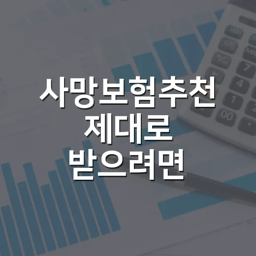 사망보험추천 제대로 받으려면 이렇게 비교하는 방법 - 요약