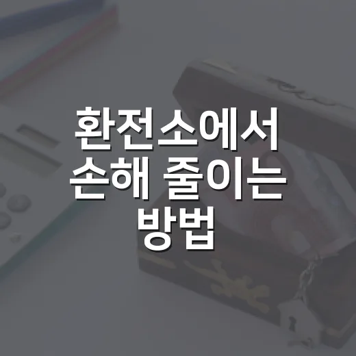 환전소에서 손해 줄이는 방법, 초보자도 확인할 6가지 - 요약
