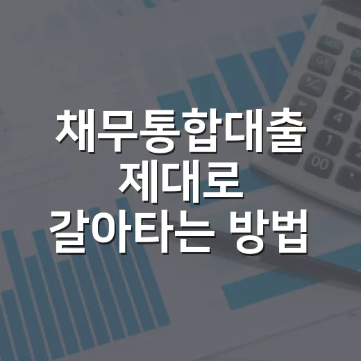 채무통합대출 제대로 갈아타는 방법, 금리보다 먼저 볼 5가지 - 요약