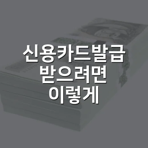 신용카드발급 받으려면 이렇게 준비하는 방법 - 요약