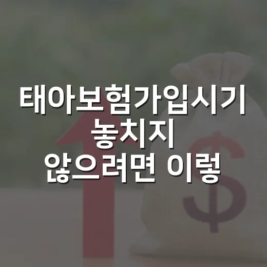 태아보험가입시기 놓치지 않으려면 이렇게 준비하세요 - 요약